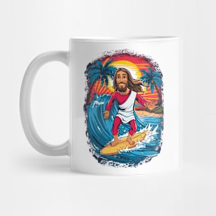 Surfing Jesus Mug